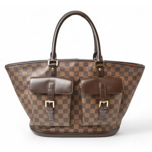 Louis Vuitton Damier Manosque Ebene Brown Tote Shoulder Bag